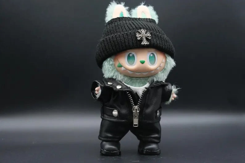 Bubu Monsters Clothes (doll not included) | Bubu Outfit | Leather Punk Outfit – jacket, pants, nest, hat, shoes