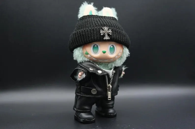 Bubu Monsters Clothes (doll not included) | Bubu Outfit | Leather Punk Outfit – jacket, pants, nest, hat, shoes