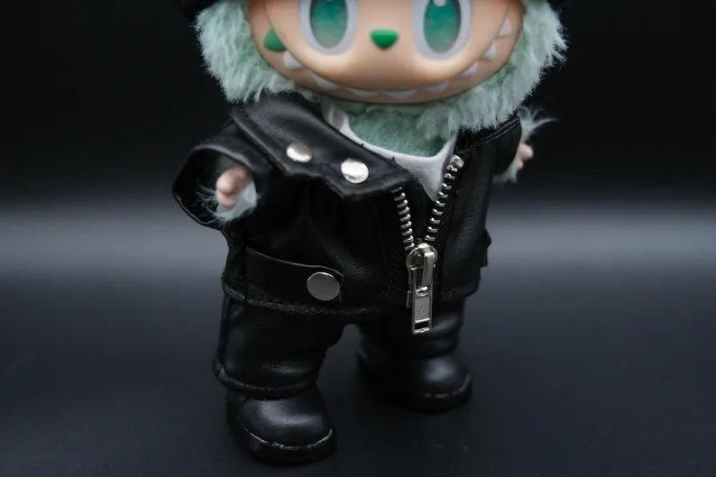 Bubu Monsters Clothes (doll not included) | Bubu Outfit | Leather Punk Outfit – jacket, pants, nest, hat, shoes