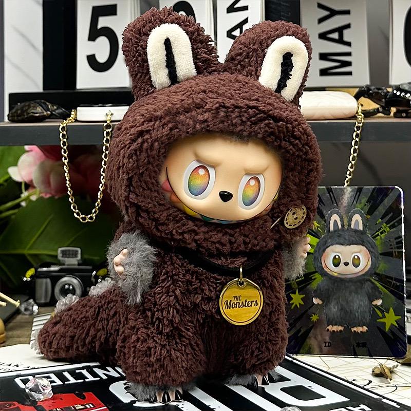 Bubu Monsters Monster Suit Outfit – Teddy Fleece Style – Fits 1st to 3rd Gen Lafufu – Brown or White – Doll Clothes No Figure