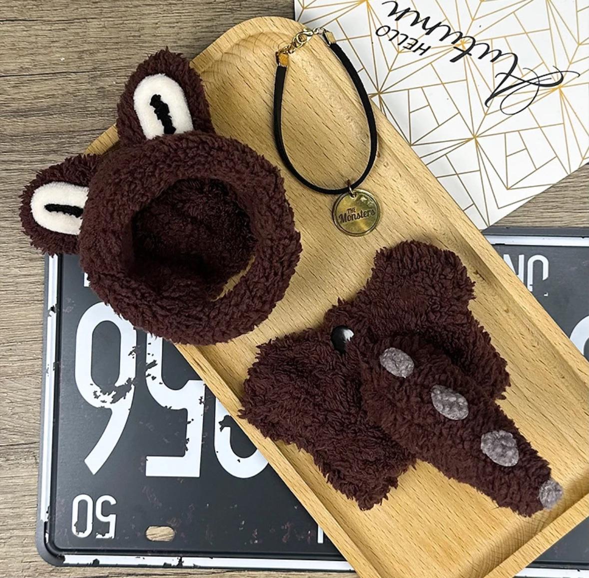 Bubu Monsters Monster Suit Outfit – Teddy Fleece Style – Fits 1st to 3rd Gen Lafufu – Brown or White – Doll Clothes No Figure