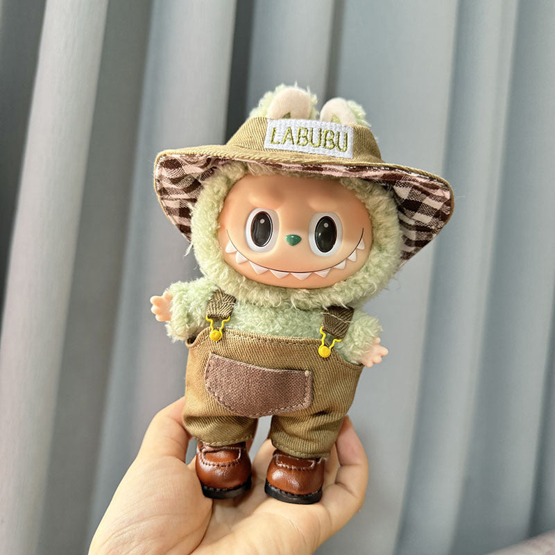 Bubu Monsters clothes pendant sit party green fisherman overalls