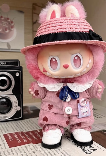 Bubu Monsters The front of the kid's clothes features a high-energy 3rd generation fabric plush toy in blue, which is a trendy alternative