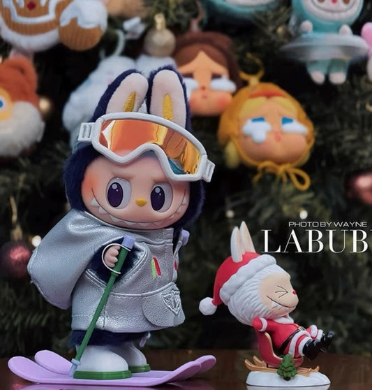 Bubu Monsters Macaron ski suit set, 17cm pendant, sitting baby coat, suitable for winter
