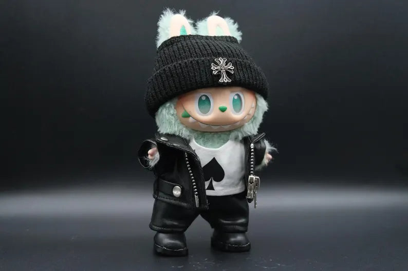 Bubu Monsters Clothes (doll not included) | Bubu Outfit | Leather Punk Outfit – jacket, pants, nest, hat, shoes
