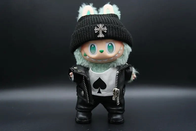 Bubu Monsters Clothes (doll not included) | Bubu Outfit | Leather Punk Outfit – jacket, pants, nest, hat, shoes