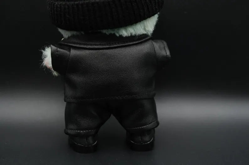 Bubu Monsters Clothes (doll not included) | Bubu Outfit | Leather Punk Outfit – jacket, pants, nest, hat, shoes