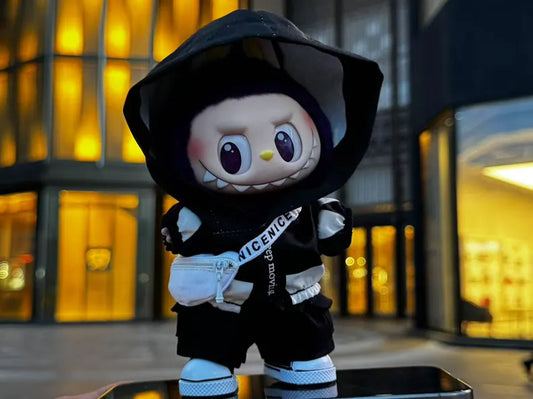 Bubu Monsters Clothes (doll not included) | Labubu Outfit | Neon Punk Outfit – jacket, cargo pants, shoes, slanting backpack