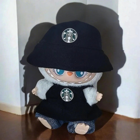 Bubu Monsters handmade doll starbucks clothes Doll outfit Lafufu have a seat 17 cm Lafufu Doll accessories Birthday gift