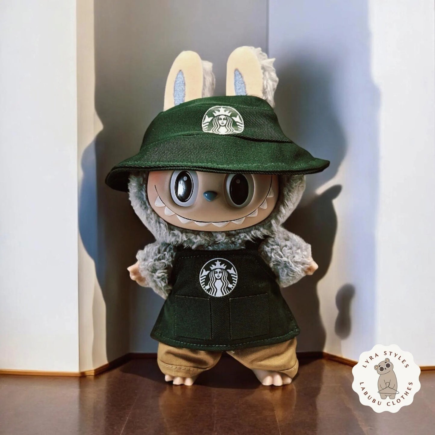 Bubu Monsters handmade doll starbucks clothes Doll outfit Lafufu have a seat 17 cm Lafufu Doll accessories Birthday gift