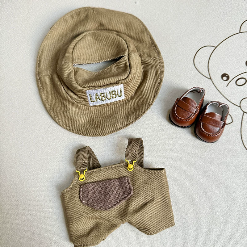 Bubu Monsters clothes pendant sit party green fisherman overalls